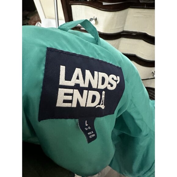 Women’s Lands End Aqua Puffer Jacket Coat - Size Large L - Picture 5 of 5